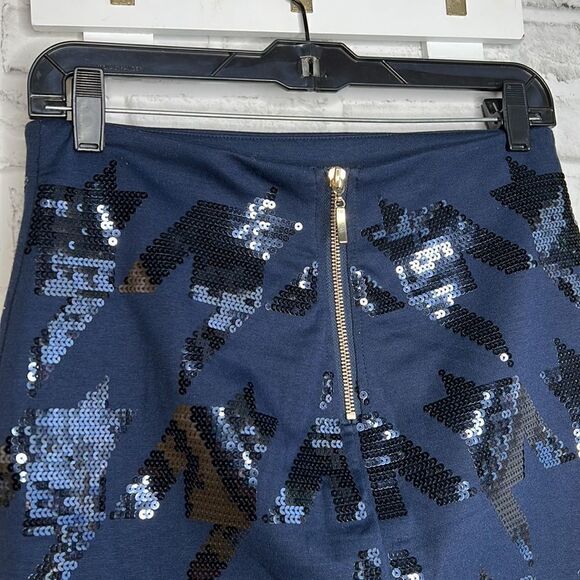 Forever 21 Exclusive Blue Sequins Mini Skirt Sexy Size Medium Cocktail Skirt - Picture 6 of 7